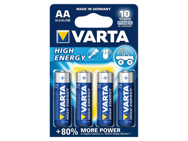 Batterij varta high energy 4xaaa +4xaa gratis
