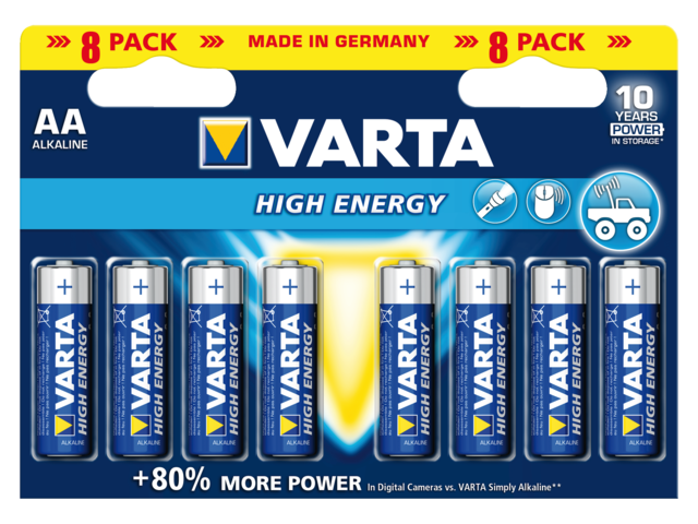 Batterij varta high energy 8xaa