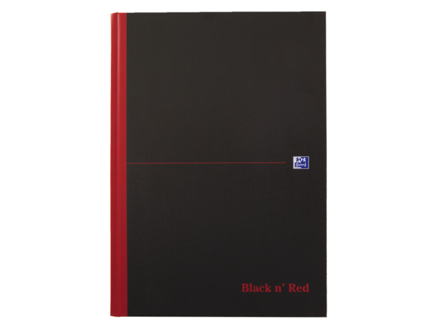 Notitieboek oxford black & red a4 96vel gelinieerd ass.