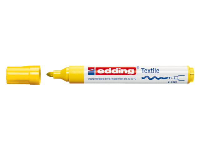 Viltstift edding 4500 textiel rond geel 2-3mm
