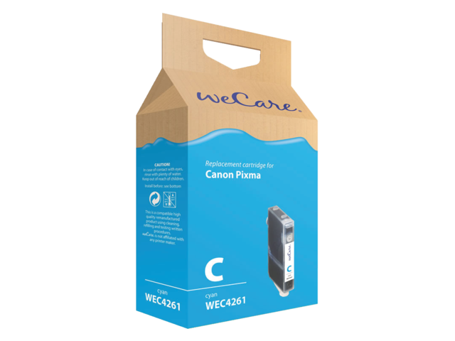 Inkcartridge wecare canon cli-8 blauw +chip