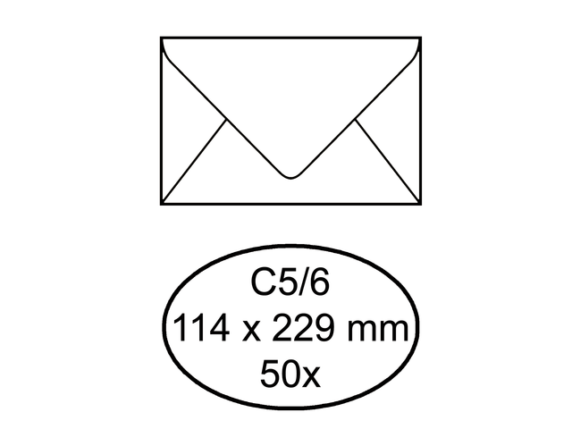 Envelop quantore bank c5/6 114x229mm zelfklevend wit 50stuks