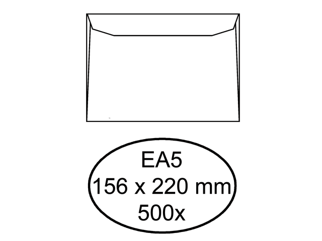 Envelop hermes bank ea5 156x220mm wit 500stuks