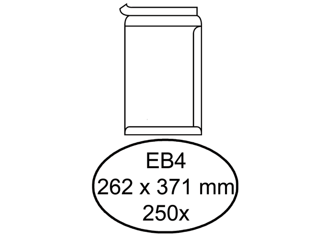 Envelop hermes akte eb4 262x371mm zelfklevend wit 250stuks