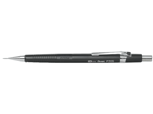 Vulpotlood pentel p205 0.5mm zwart