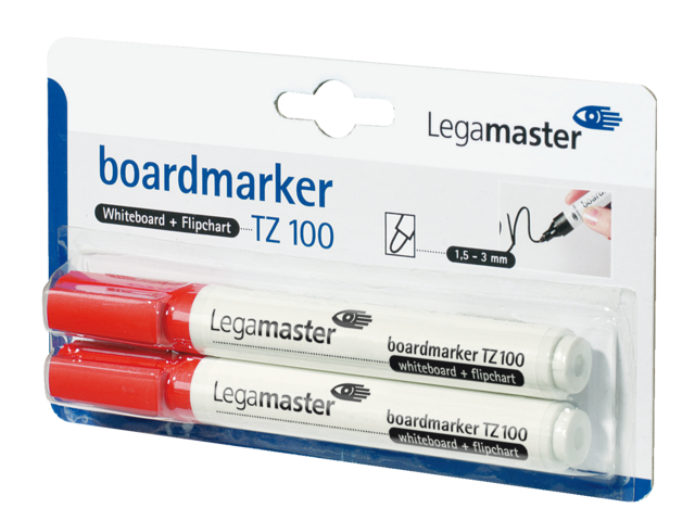 Viltstift lm tz100 whiteboard rond rood 1.5-3mm 2stuks