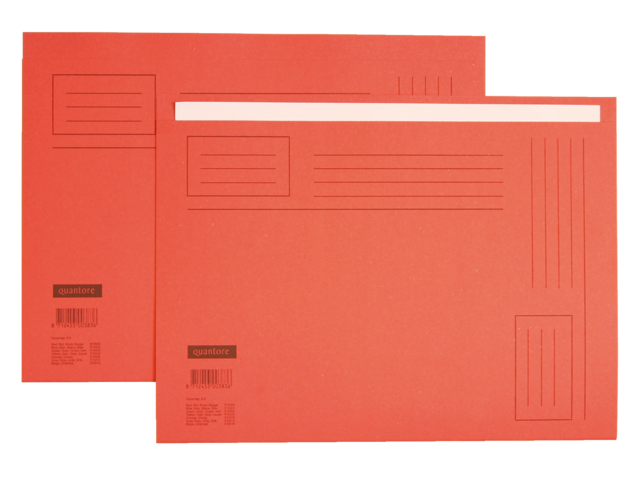 Vouwmap quantore folio ongelijke zijde 250gr rood