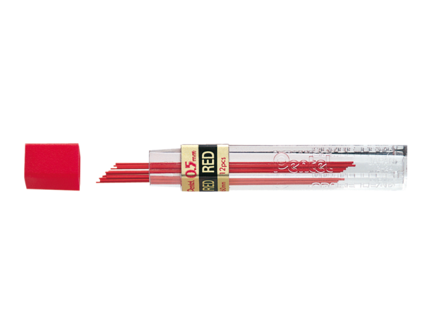 Potloodstift pentel 0.5mm rood per koker 